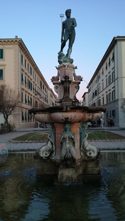 Livorno, Neptun's Kunstbrunnen auf Modigliani Platz